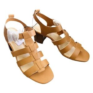 Liz Claiborne Basso Block-Heel Sandals in Tan Size 11 NIB